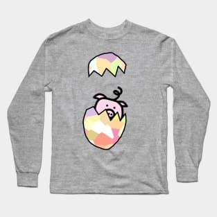 Pig and Funny Easter Eggs Long Sleeve T-Shirt